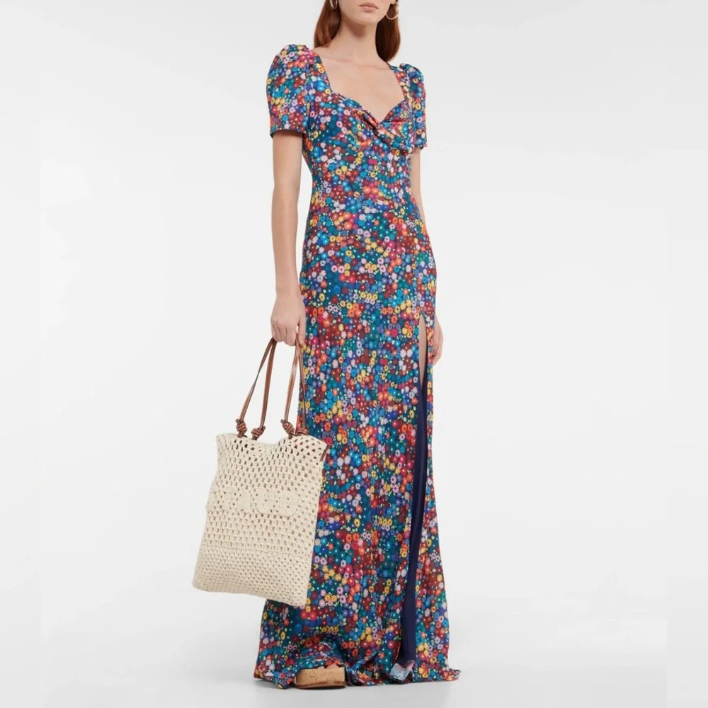 Staud Lea Maxi Dress in Rainbow Flower Market - Picture 1 of 12